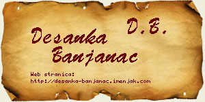 Desanka Banjanac vizit kartica
